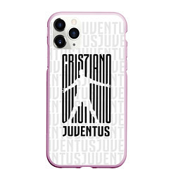 Чехол iPhone 11 Pro матовый Cris7iano Juventus, цвет: 3D-розовый