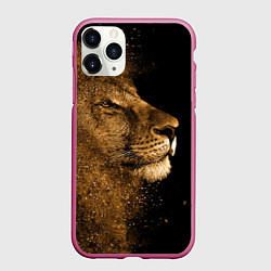 Чехол iPhone 11 Pro матовый Песчаный лев, цвет: 3D-малиновый