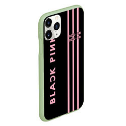 Чехол iPhone 11 Pro матовый Black Pink, цвет: 3D-салатовый — фото 2