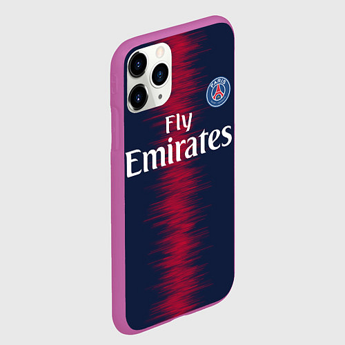 Чехол iPhone 11 Pro матовый FC PSG: Neymar 18-19 / 3D-Фиолетовый – фото 2