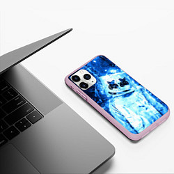 Чехол iPhone 11 Pro матовый Marshmello: Blue Liquid, цвет: 3D-розовый — фото 2