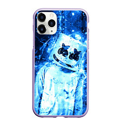 Чехол iPhone 11 Pro матовый Marshmello: Blue Liquid, цвет: 3D-светло-сиреневый