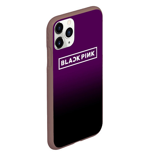 Чехол iPhone 11 Pro матовый Black Pink: Violet Gradient / 3D-Коричневый – фото 2