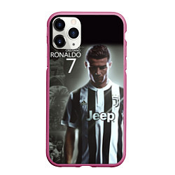 Чехол iPhone 11 Pro матовый RONALDO 7, цвет: 3D-малиновый