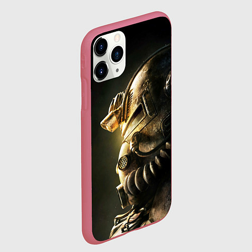 Чехол iPhone 11 Pro матовый Армированный шлем / 3D-Малиновый – фото 2