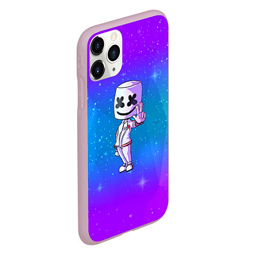 Чехол iPhone 11 Pro матовый Marshmello: Spaceman / 3D-Розовый – фото 2