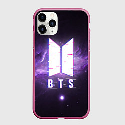 Чехол iPhone 11 Pro матовый BTS: Violet Space, цвет: 3D-малиновый