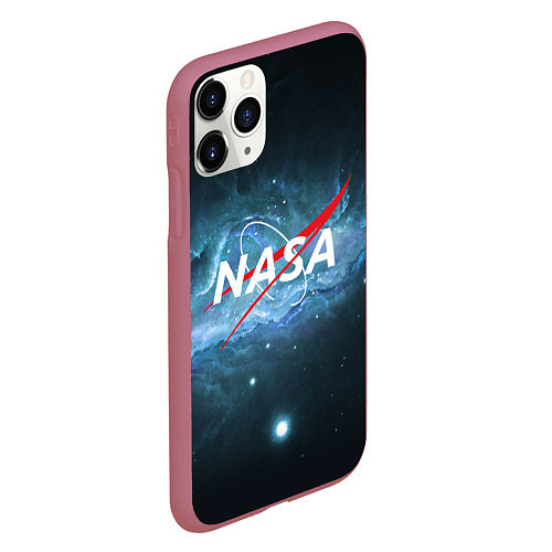 Чехол iPhone 11 Pro матовый NASA: Space Light / 3D-Малиновый – фото 2