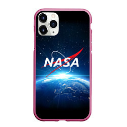 Чехол iPhone 11 Pro матовый NASA: Sunrise Earth, цвет: 3D-малиновый