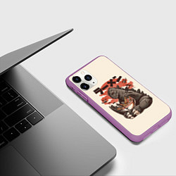 Чехол iPhone 11 Pro матовый Godzilla Eat, цвет: 3D-фиолетовый — фото 2