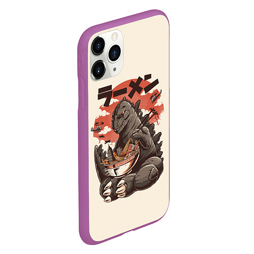 Чехол iPhone 11 Pro матовый Godzilla Eat / 3D-Фиолетовый – фото 2