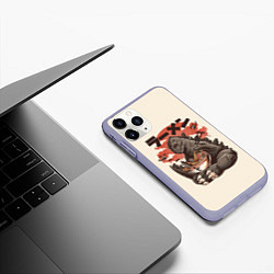 Чехол iPhone 11 Pro матовый Godzilla Eat, цвет: 3D-светло-сиреневый — фото 2