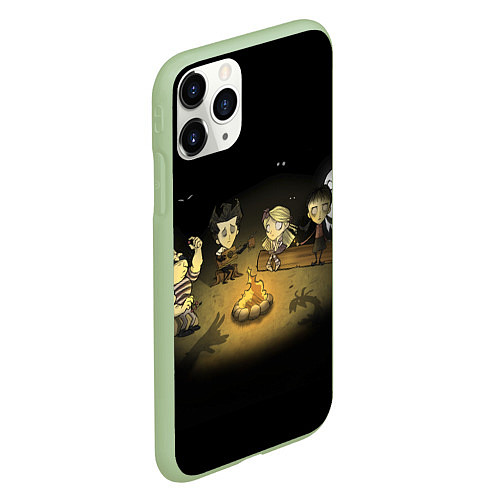Чехол iPhone 11 Pro матовый Don’t Starve campfire / 3D-Салатовый – фото 2