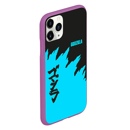 Чехол iPhone 11 Pro матовый GODZILLA / 3D-Фиолетовый – фото 2