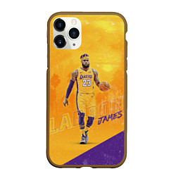 Чехол iPhone 11 Pro матовый LeBron James: NBA Star, цвет: 3D-коричневый