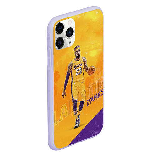 Чехол iPhone 11 Pro матовый LeBron James: NBA Star / 3D-Светло-сиреневый – фото 2