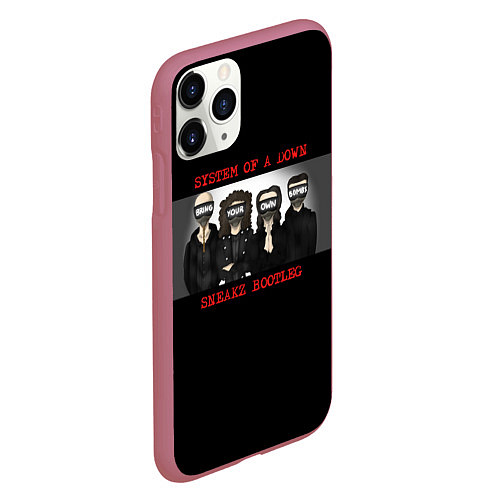 Чехол iPhone 11 Pro матовый System Of A Down - Sneakz Bootleg / 3D-Малиновый – фото 2