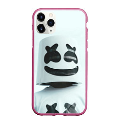 Чехол iPhone 11 Pro матовый Satisfied Marshmello, цвет: 3D-малиновый