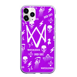Чехол iPhone 11 Pro матовый Watch Dogs 2: Violet Pattern, цвет: 3D-светло-сиреневый