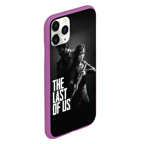 Чехол iPhone 11 Pro матовый The Last of Us: Black Style / 3D-Фиолетовый – фото 2