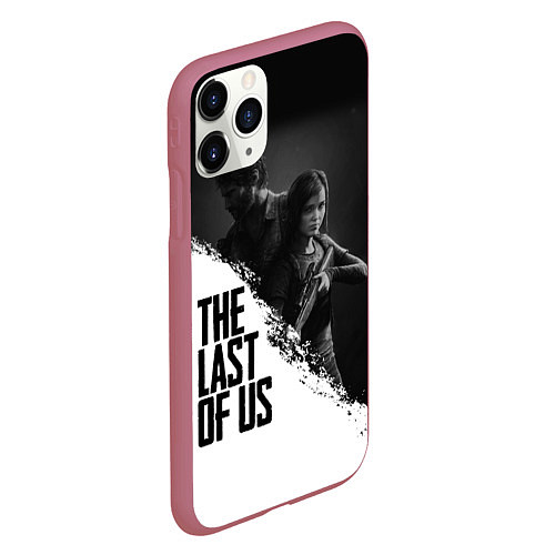 Чехол iPhone 11 Pro матовый The Last of Us: White & Black / 3D-Малиновый – фото 2