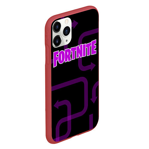 Чехол iPhone 11 Pro матовый Fortnite: Violet Edition / 3D-Красный – фото 2