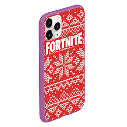 Чехол iPhone 11 Pro матовый Fortnite New Year, цвет: 3D-фиолетовый — фото 2