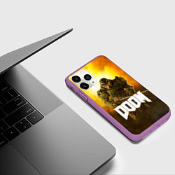 Чехол iPhone 11 Pro матовый DOOM: Soldier, цвет: 3D-фиолетовый — фото 2