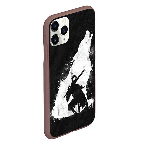 Чехол iPhone 11 Pro матовый Dark Souls: Howling Wolf / 3D-Коричневый – фото 2