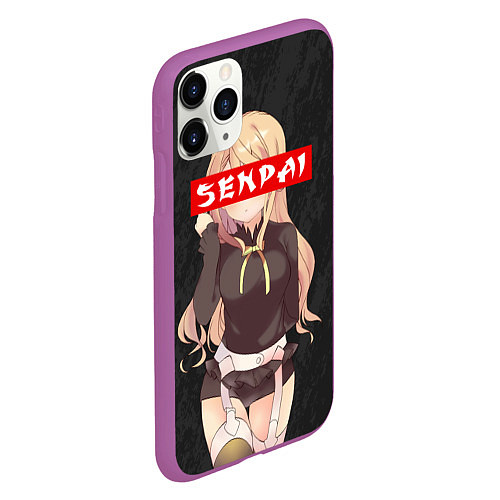 Чехол iPhone 11 Pro матовый Senpai Baby / 3D-Фиолетовый – фото 2