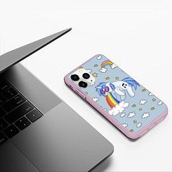 Чехол iPhone 11 Pro матовый Рарити пони, цвет: 3D-розовый — фото 2