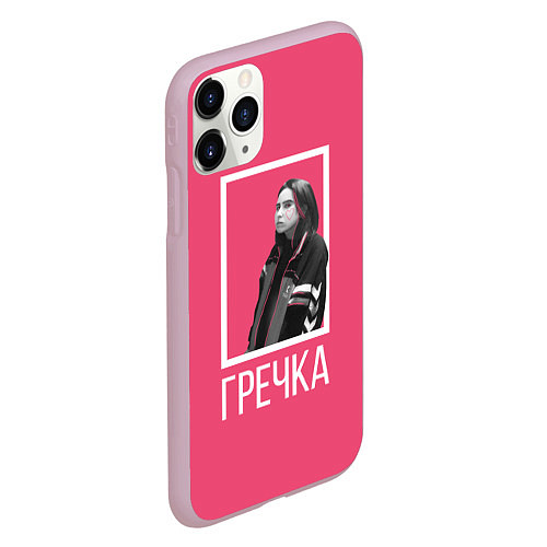 Чехол iPhone 11 Pro матовый Гречка: розовое настроение / 3D-Розовый – фото 2
