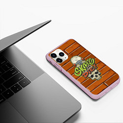 Чехол iPhone 11 Pro матовый Skate or Die: Skull Style, цвет: 3D-розовый — фото 2