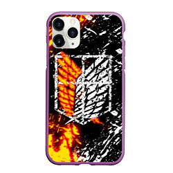 Чехол iPhone 11 Pro матовый АТАКА ТИТАНОВ, цвет: 3D-фиолетовый