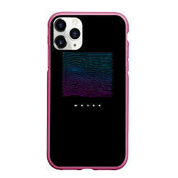 Чехол iPhone 11 Pro матовый Neon WAVES, цвет: 3D-малиновый