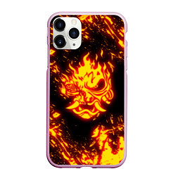 Чехол iPhone 11 Pro матовый Cyberpunk 2077: FIRE SAMURAI