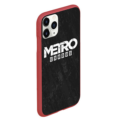 Чехол iPhone 11 Pro матовый Metro Exodus: Space Grey / 3D-Красный – фото 2