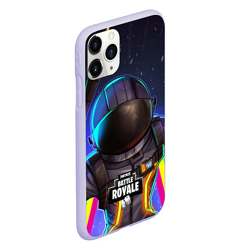 Чехол iPhone 11 Pro матовый Fortnite: Space Rainbow / 3D-Светло-сиреневый – фото 2