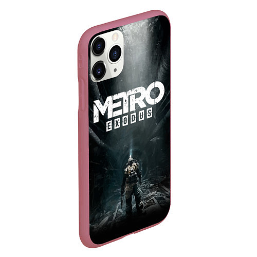 Чехол iPhone 11 Pro матовый Metro Exodus / 3D-Малиновый – фото 2