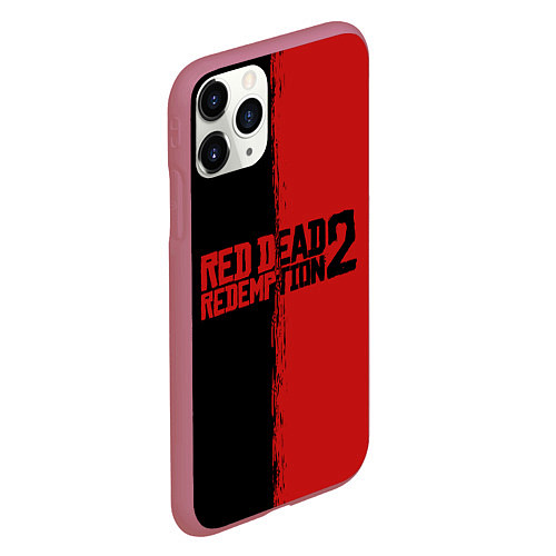 Чехол iPhone 11 Pro матовый RDD 2: Black & Red / 3D-Малиновый – фото 2