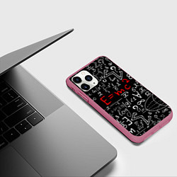 Чехол iPhone 11 Pro матовый Формулы физики, цвет: 3D-малиновый — фото 2