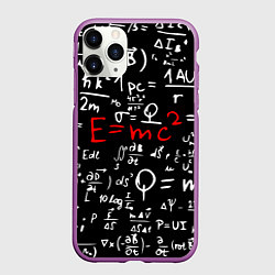 Чехол iPhone 11 Pro матовый E=mc2: Black Style, цвет: 3D-фиолетовый