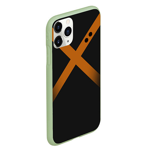 Чехол iPhone 11 Pro матовый KATSUKI BAKUGOU полосы / 3D-Салатовый – фото 2