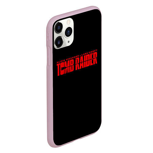 Чехол iPhone 11 Pro матовый Tomb Raider / 3D-Розовый – фото 2