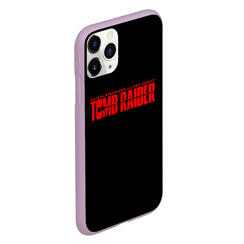 Чехол iPhone 11 Pro матовый Tomb Raider / 3D-Сиреневый – фото 2