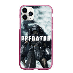 Чехол iPhone 11 Pro матовый Winter Predator, цвет: 3D-малиновый