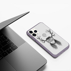 Чехол iPhone 11 Pro матовый True Detective: Horny Girl, цвет: 3D-серый — фото 2