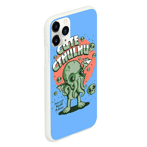 Чехол iPhone 11 Pro матовый Cute Cthulhu / 3D-Белый – фото 2