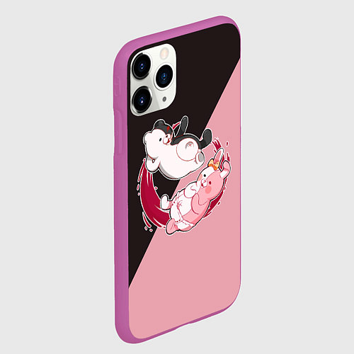 Чехол iPhone 11 Pro матовый MONOKUMA X MONOMI / 3D-Фиолетовый – фото 2