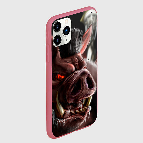 Чехол iPhone 11 Pro матовый Duke Nukem Pig / 3D-Малиновый – фото 2